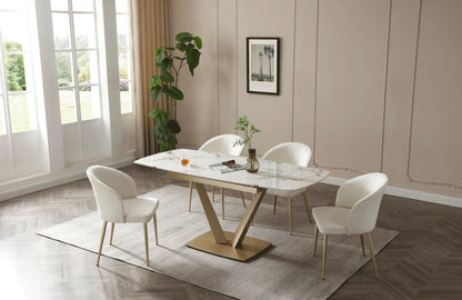 Tavolo da pranzo Niah 71" - 47" estensibile (versione piccola) con 4 sedie