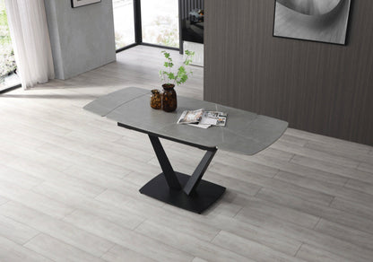 Set da pranzo Niah - piano grigio gambe nere - con 4 sedie