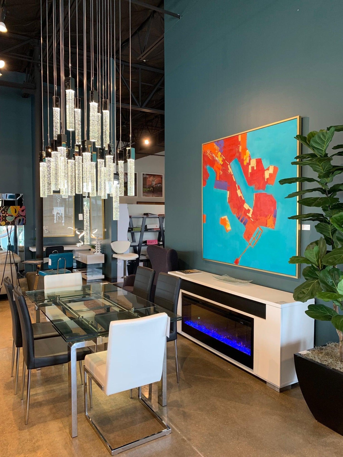 KAY - CASCATA DI LUCI LED - PENDENTI IN CRISTALLO QUADRATI