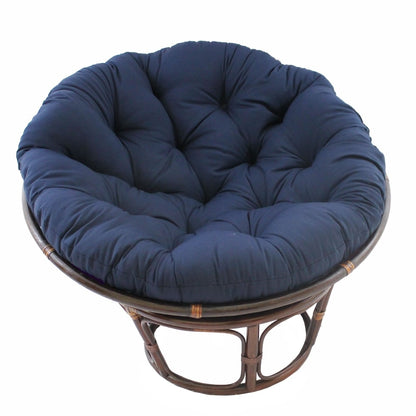Sedia Papasan in rattan Bali da 42 pollici con cuscino in twill