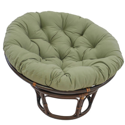 Sedia Papasan in rattan Bali da 42 pollici con cuscino in twill