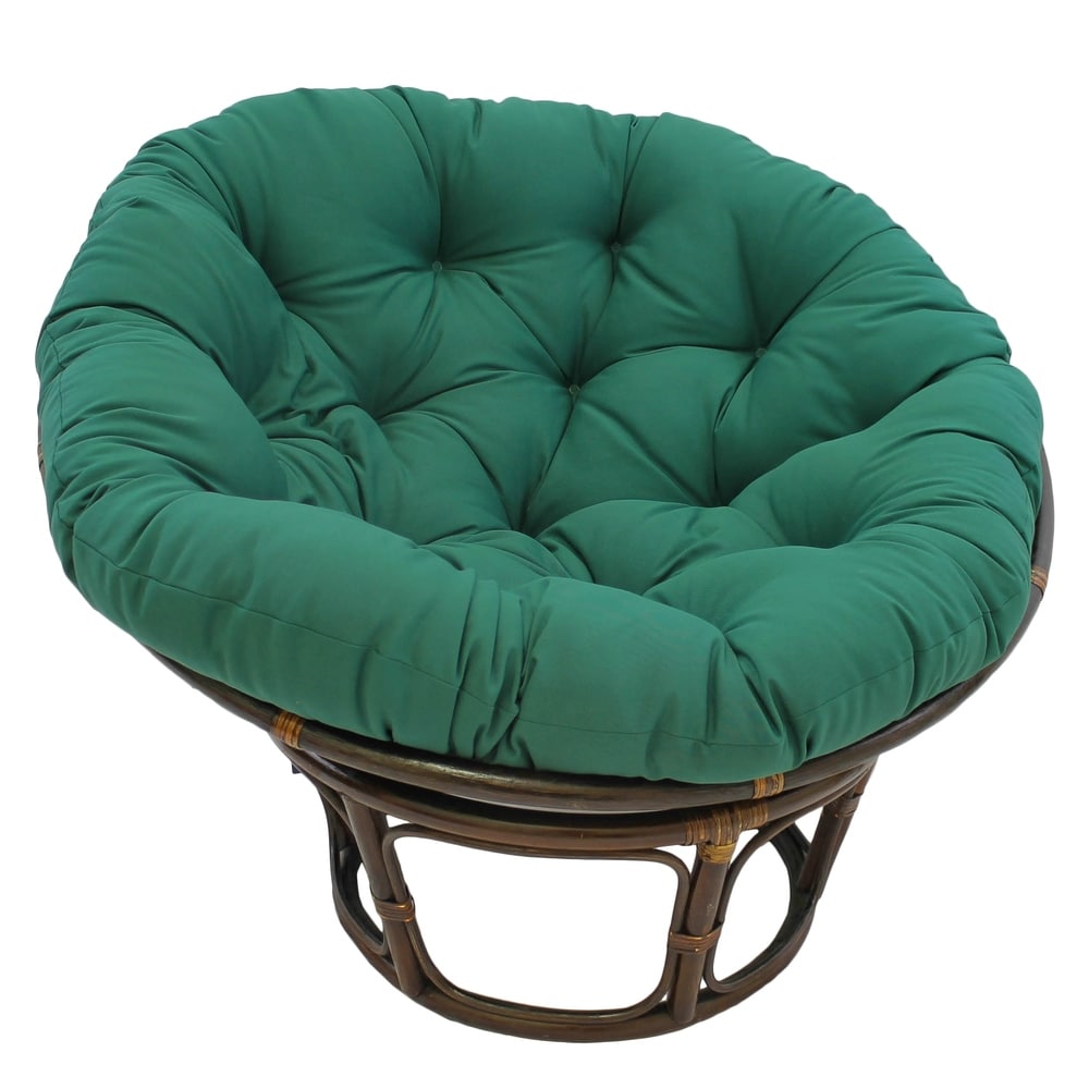 Sedia Papasan in rattan Bali da 42 pollici con cuscino in twill