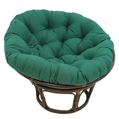 Sedia Papasan in rattan Bali da 42 pollici con cuscino in twill