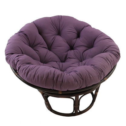 Sedia Papasan in rattan Bali da 42 pollici con cuscino in twill