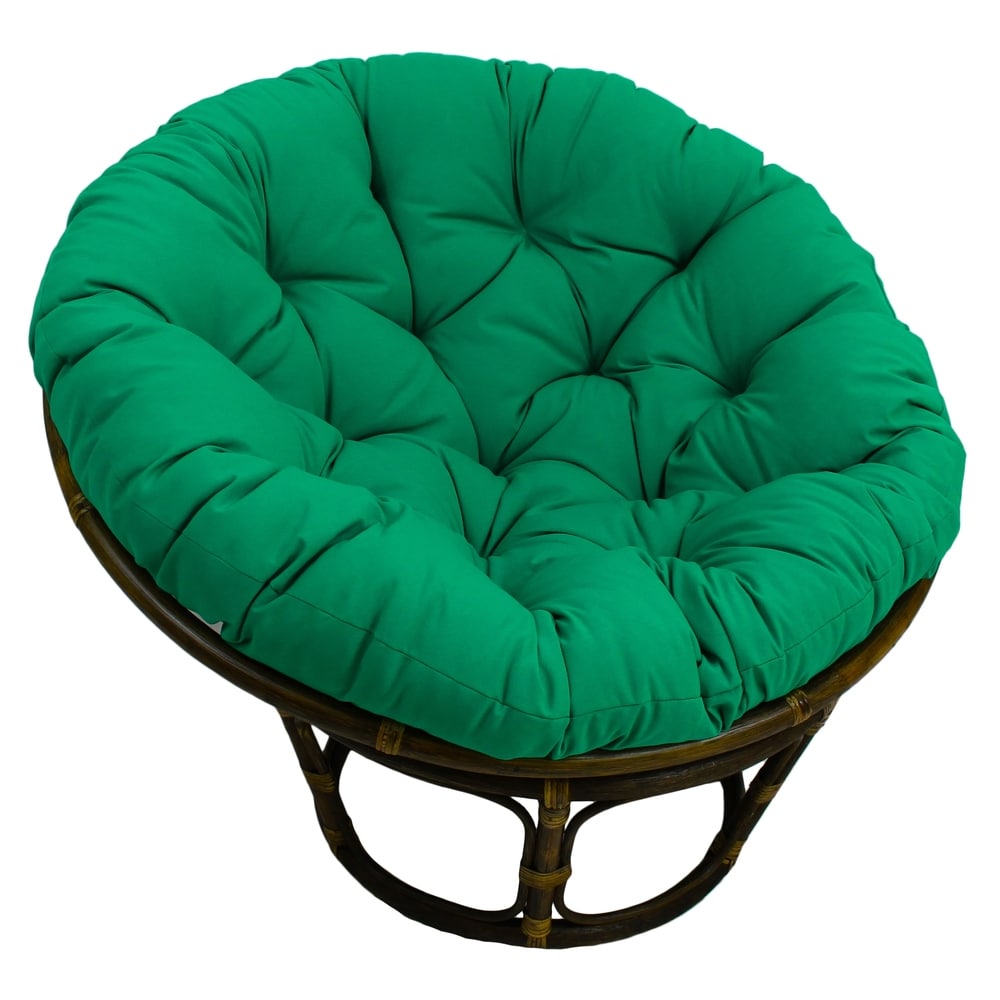 Sedia Papasan in rattan Bali da 42 pollici con cuscino in twill