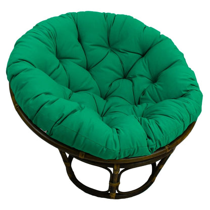 Sedia Papasan in rattan Bali da 42 pollici con cuscino in twill