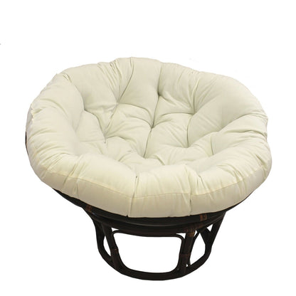 Sedia Papasan in rattan Bali da 42 pollici con cuscino in twill