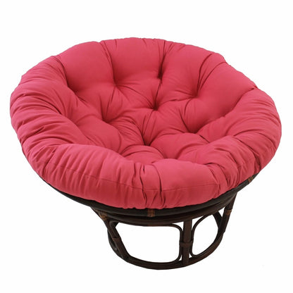 Sedia Papasan in rattan Bali da 42 pollici con cuscino in twill