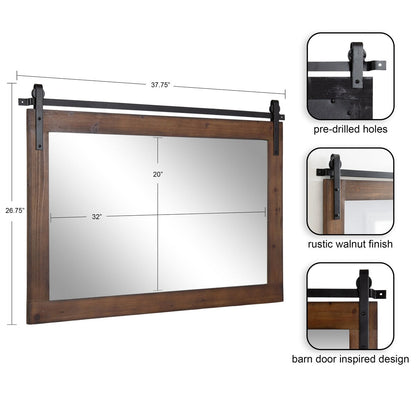 Specchio da parete rettangolare rustico di Kate e Laurel Cates
