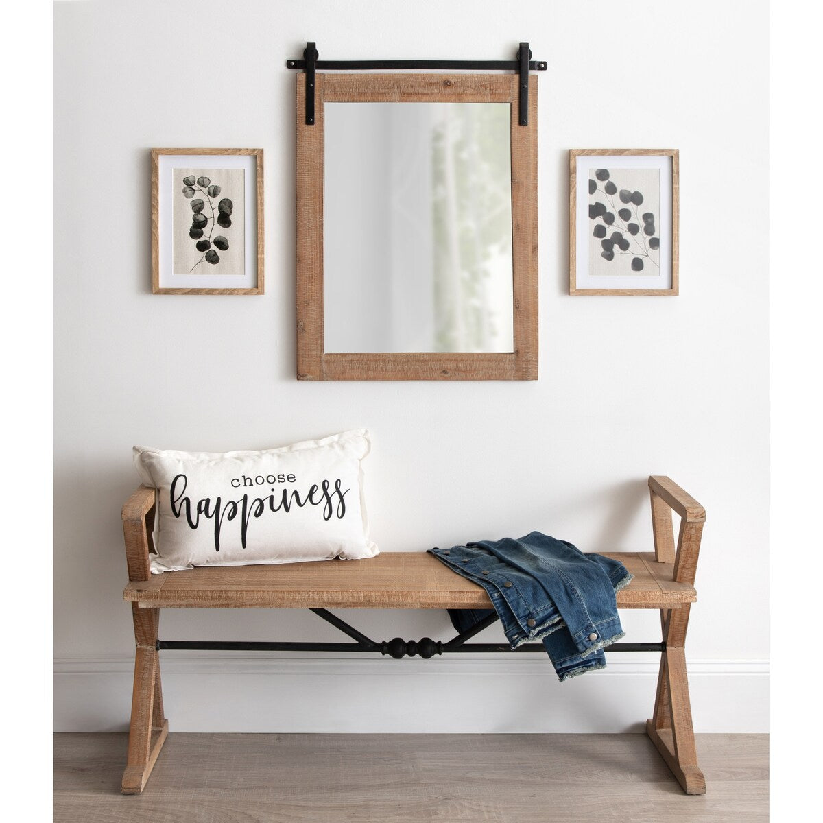 Specchio da parete rettangolare rustico di Kate e Laurel Cates