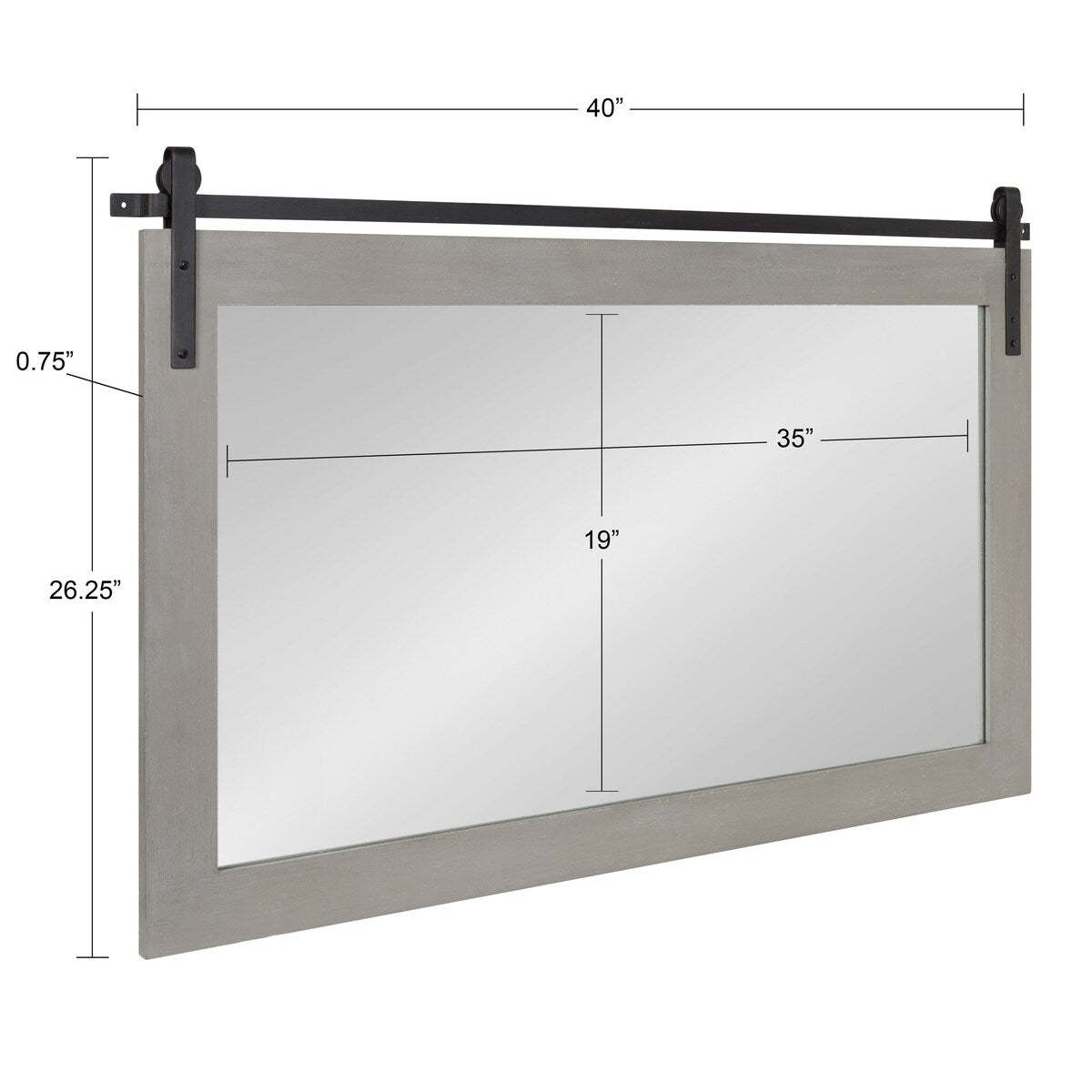 Specchio da parete rettangolare rustico di Kate e Laurel Cates
