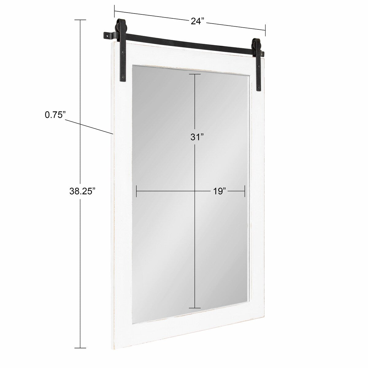 Specchio da parete rettangolare rustico di Kate e Laurel Cates