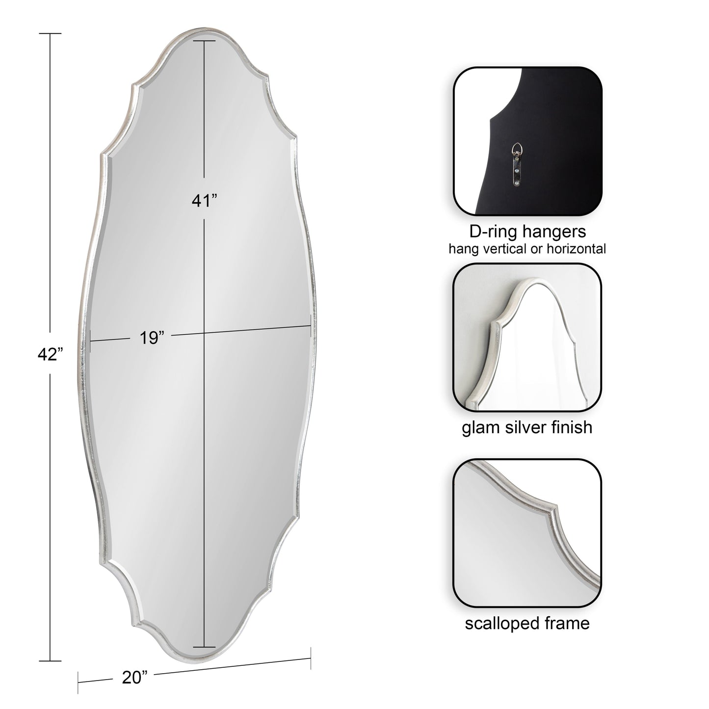 Specchio da parete ovale smerlato Leanna di Kate e Laurel