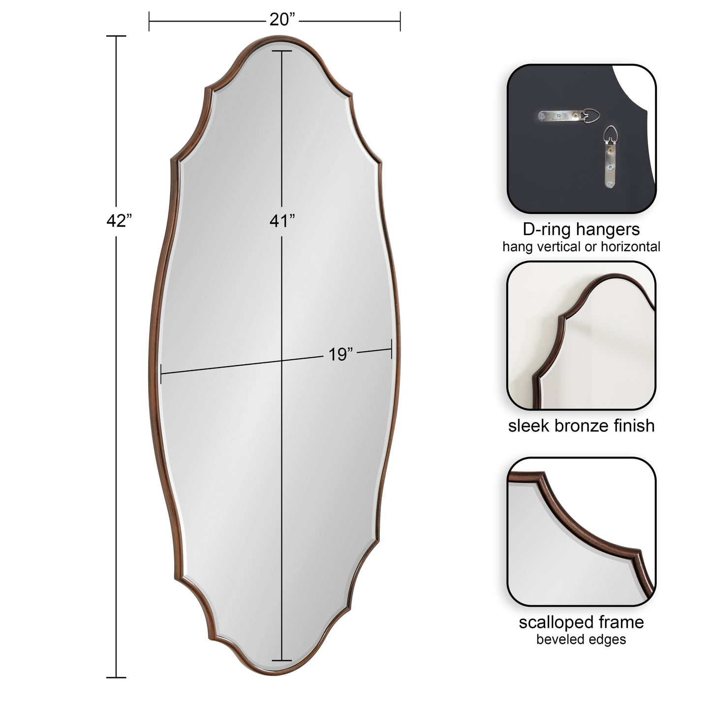 Specchio da parete ovale smerlato Leanna di Kate e Laurel