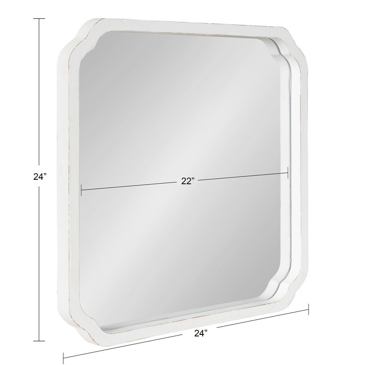 Specchio da parete quadrato in legno di Kate e Laurel Marston