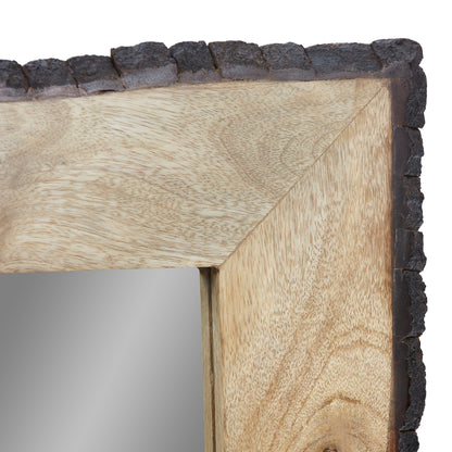 Specchio da parete rettangolare in legno e vetro marrone e marrone chiaro Lamont River of Goods - 39 x 1,25 x 28