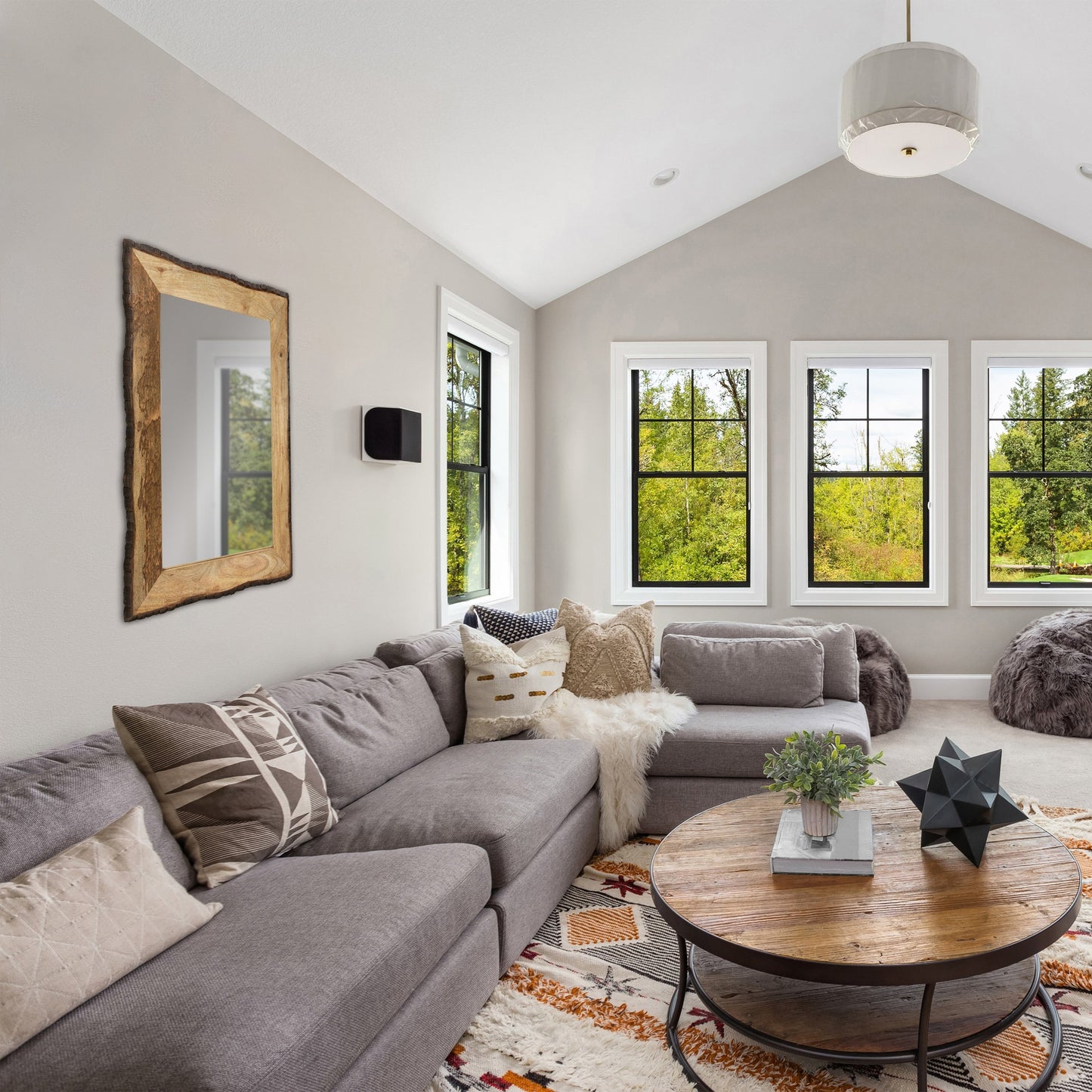 Specchio da parete rettangolare in legno e vetro marrone e marrone chiaro Lamont River of Goods - 39 x 1,25 x 28