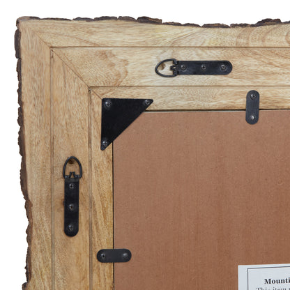 Specchio da parete rettangolare in legno e vetro marrone e marrone chiaro Lamont River of Goods - 39 x 1,25 x 28