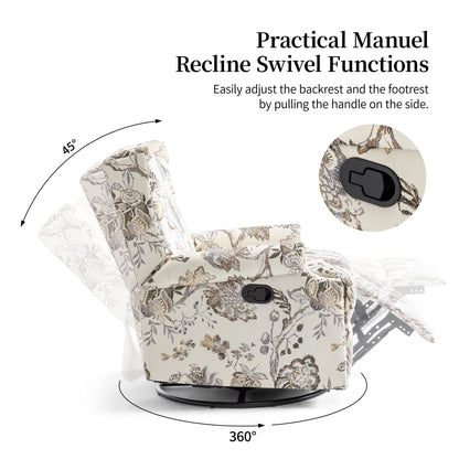 Poltrona reclinabile girevole manuale con schienale a spinta, modello W 29'', set da 2