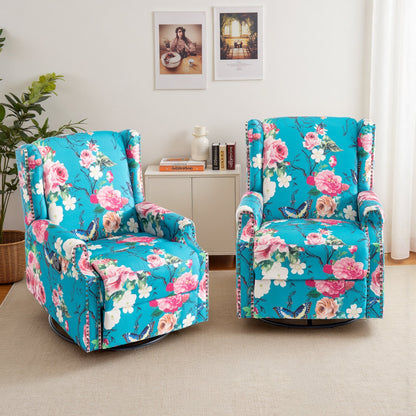 Poltrona reclinabile girevole manuale con schienale a spinta, modello W 29'', set da 2