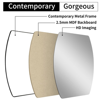 Specchio da parete in metallo oblungo MacLuu