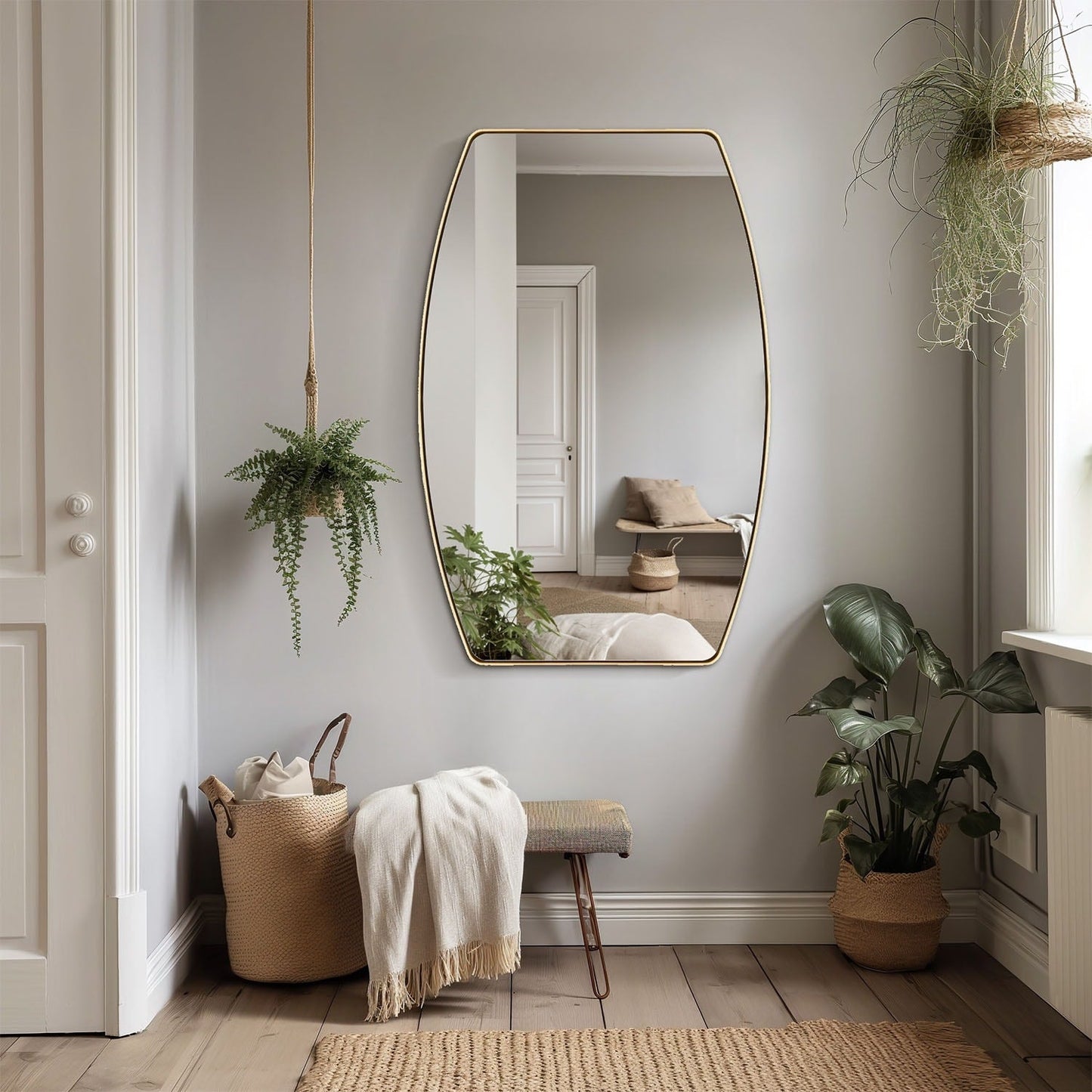 Specchio da parete in metallo oblungo MacLuu