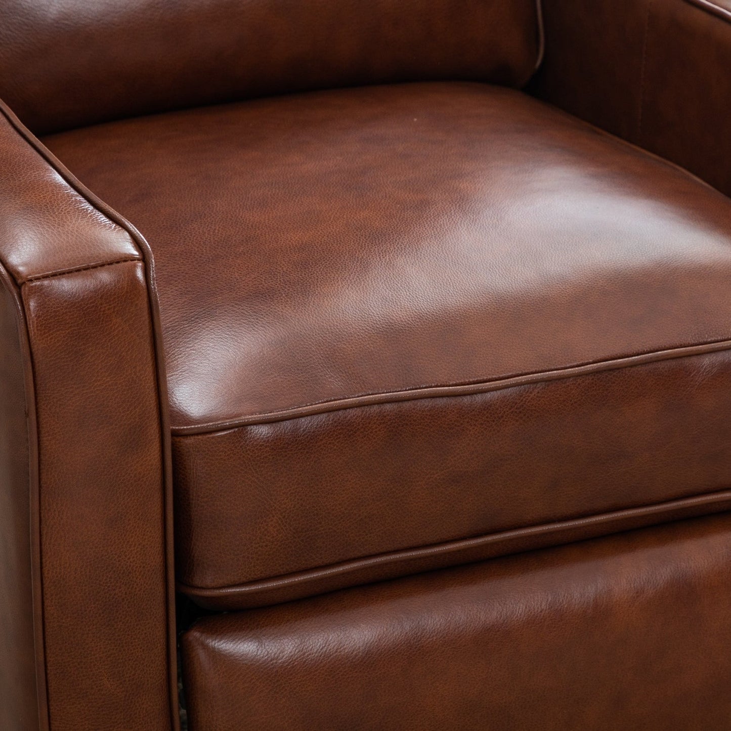 Poltrona reclinabile con schienale a spinta, poltrona reclinabile in tessuto con schienale a spinta e decorazione a rivetto, poltrona singola con divano