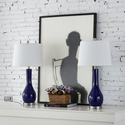 Set di lampade da tavolo in ceramica 28.5 con USB (set di 2)