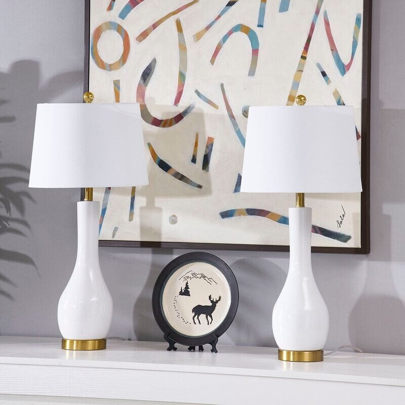 Set di lampade da tavolo in ceramica 28.5 con USB (set di 2)