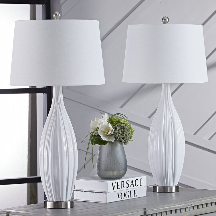 Set di 31 lampade da tavolo standard in porcellana bianca (set di 2) (set di 2)