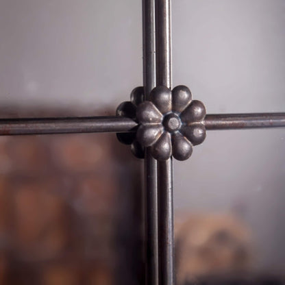 Specchio da parete con cornice in metallo marrone rustico - 37,75 A x 23,8 L x 1 P