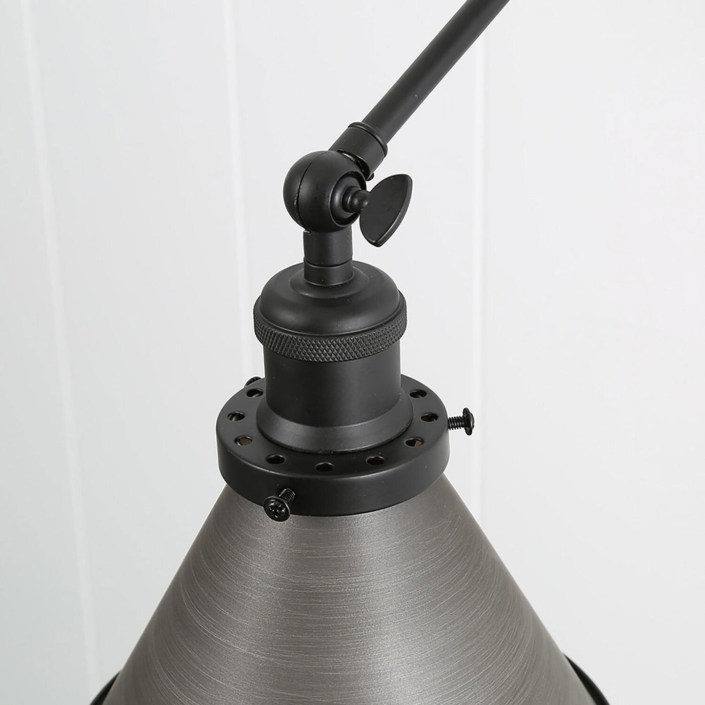 Set di 2 moderne luci a braccio oscillante regolabili, applique da parete cablate e con spina