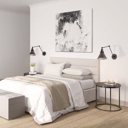 Set di 2 moderne luci a braccio oscillante regolabili, applique da parete cablate e con spina