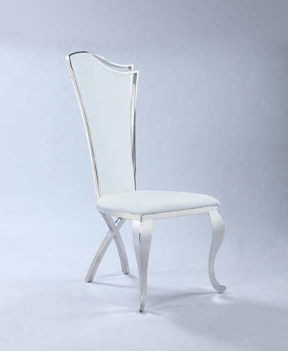 Sedia da pranzo Nadine con rivestimento bianco