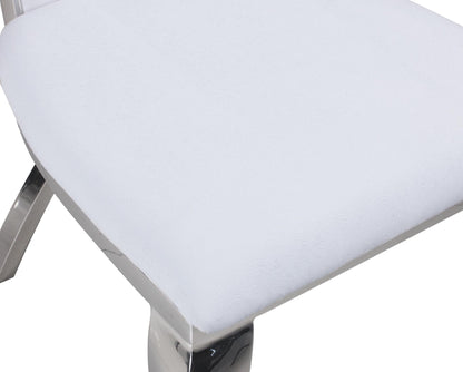 Sedia da pranzo Nadine con rivestimento bianco