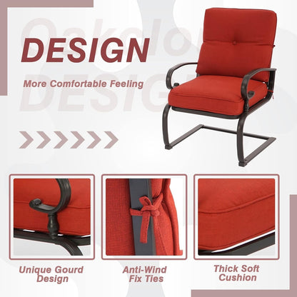 Set da pranzo Nista da esterno con 3 sedie e cuscini per patio, tavolino e C-Spring Bistro di Havenside Home