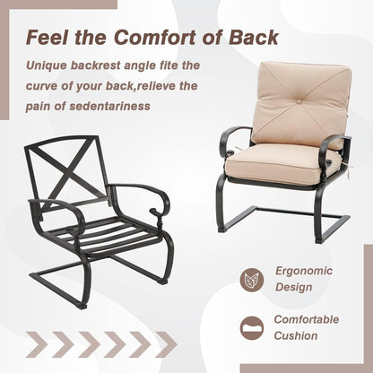 Set da pranzo Nista da esterno con 3 sedie e cuscini per patio, tavolino e C-Spring Bistro di Havenside Home