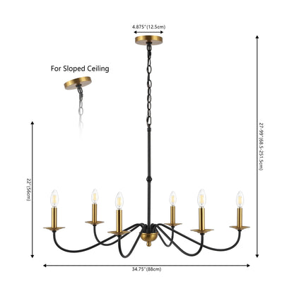 Lampadario a LED in ferro a 6 luci da 34,75 pollici, di JONATHAN Y