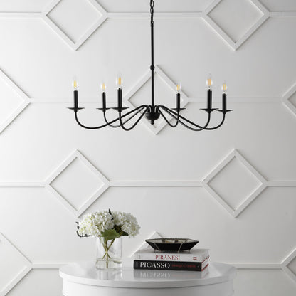 Lampadario a LED in ferro a 6 luci da 34,75 pollici, di JONATHAN Y