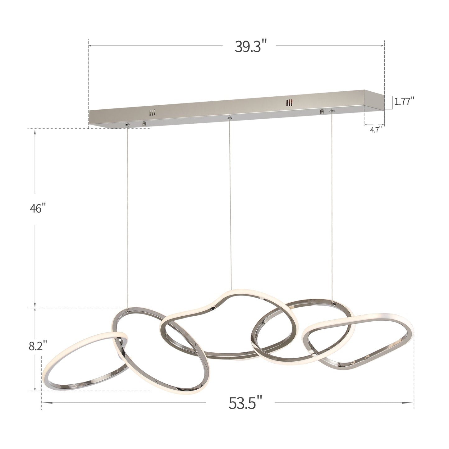 Lampadario a LED in acciaio inossidabile di lusso nordico con luci a sospensione per sala da pranzo