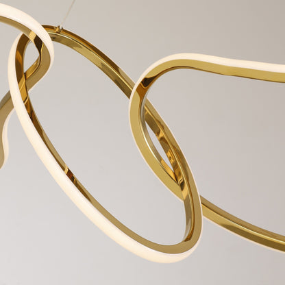 Lampadario a LED in acciaio inossidabile di lusso nordico con luci a sospensione per sala da pranzo