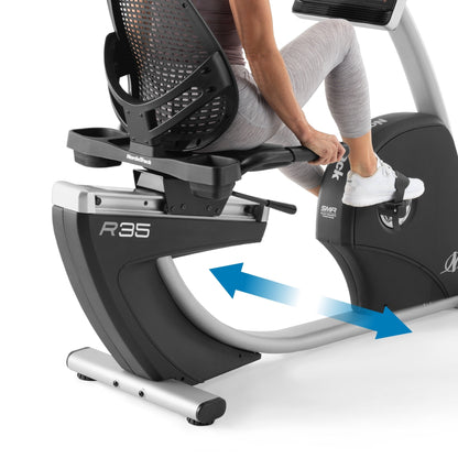 NordicTrack Commercial Series R35; cyclette reclinata con touchscreen da 14 pollici abilitata per iFIT