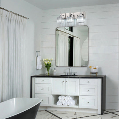 Ora Modern, lampade da bagno in cristallo dimmerabili sopra lo specchio, luci glamour per il bagno