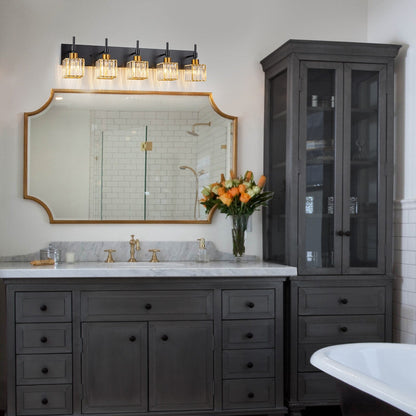 Ora Modern, lampade da bagno in cristallo dimmerabili sopra lo specchio, luci glamour per il bagno