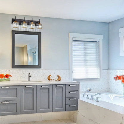 Ora Modern, lampade da bagno in cristallo dimmerabili sopra lo specchio, luci glamour per il bagno