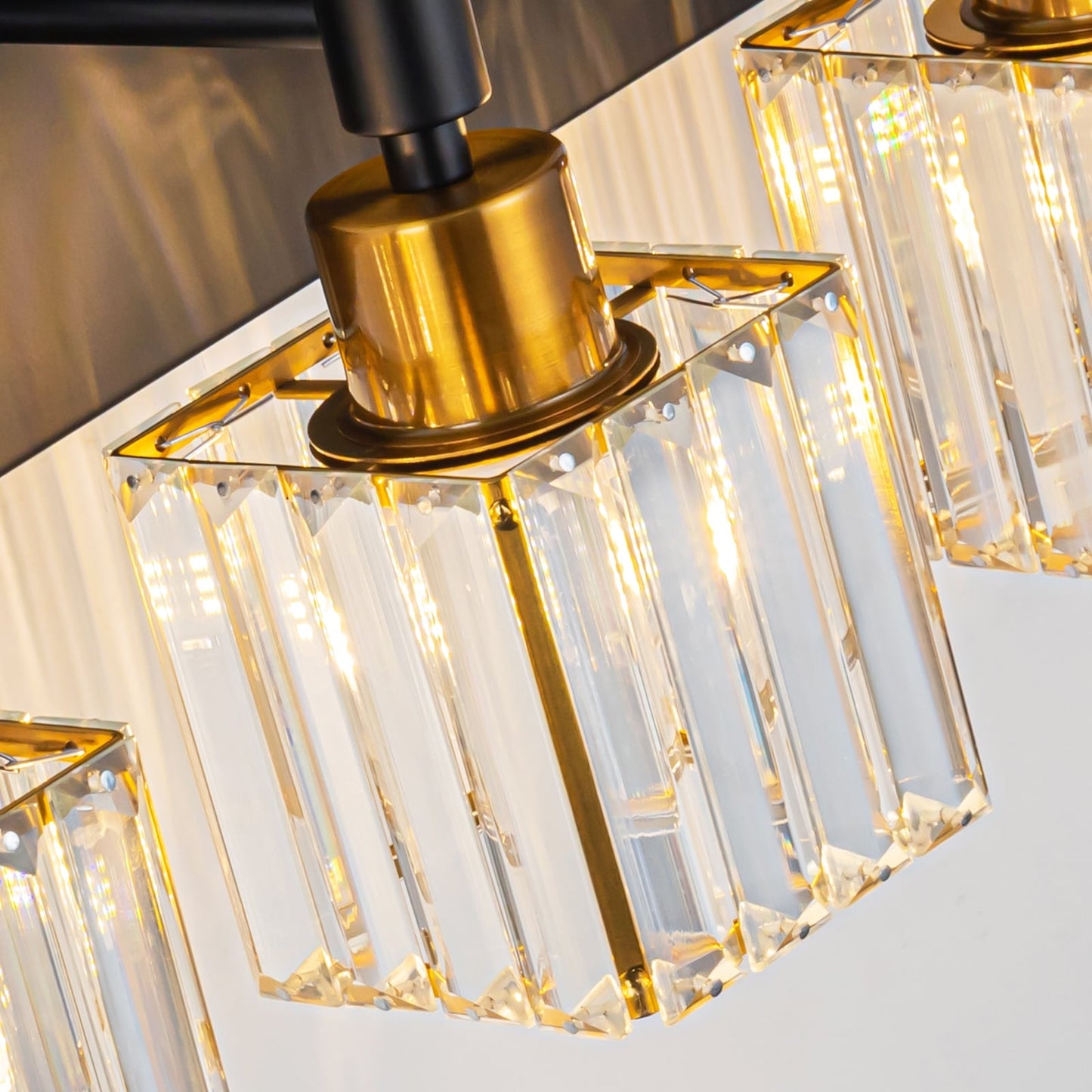 Ora Modern, lampade da bagno in cristallo dimmerabili sopra lo specchio, luci glamour per il bagno