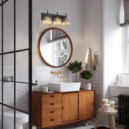 Ora Modern, lampade da bagno in cristallo dimmerabili sopra lo specchio, luci glamour per il bagno