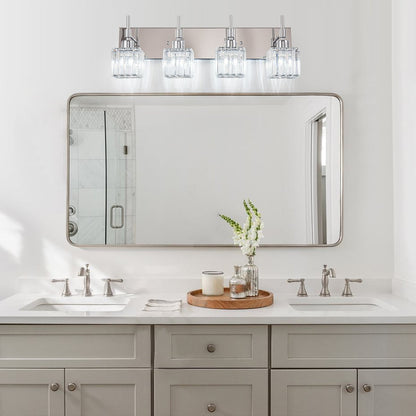 Ora Modern, lampade da bagno in cristallo dimmerabili sopra lo specchio, luci glamour per il bagno