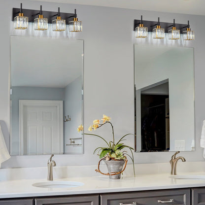 Ora Modern, lampade da bagno in cristallo dimmerabili sopra lo specchio, luci glamour per il bagno