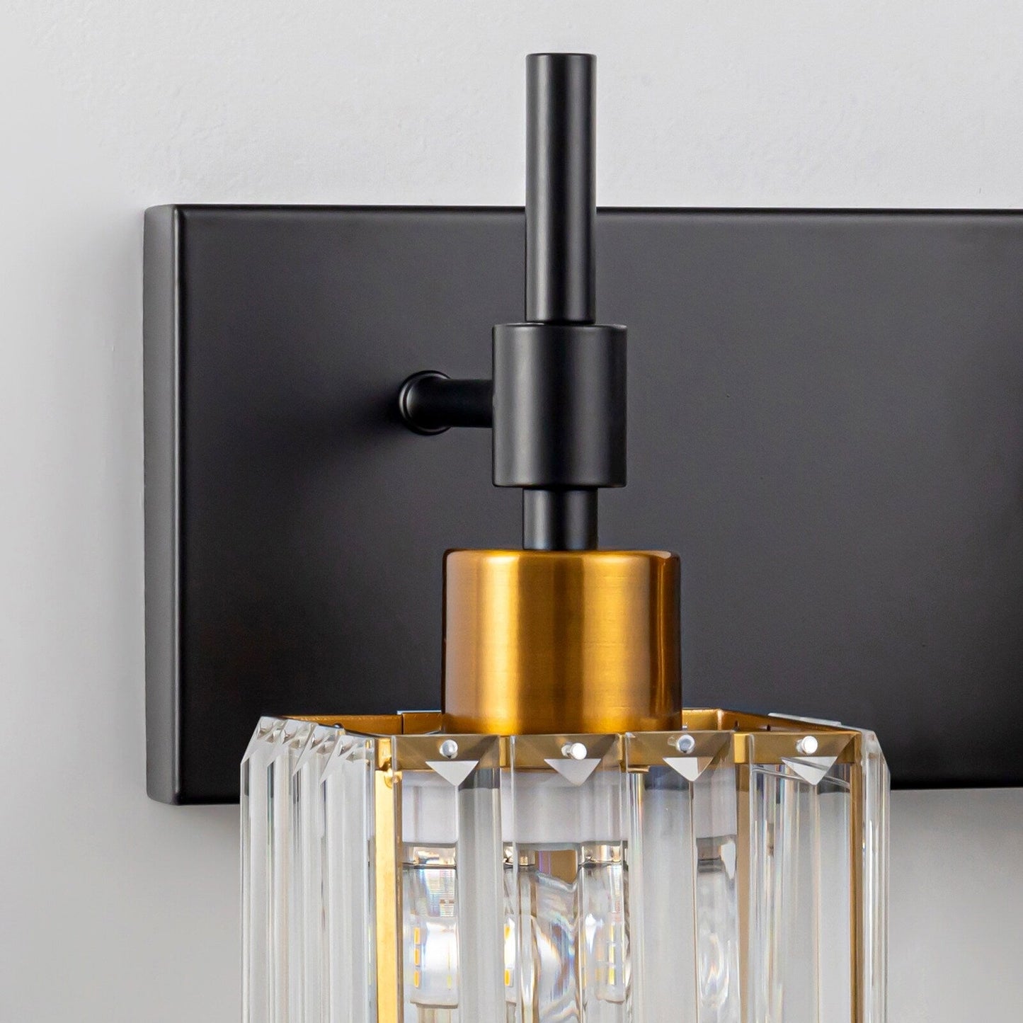 Ora Modern, lampade da bagno in cristallo dimmerabili sopra lo specchio, luci glamour per il bagno